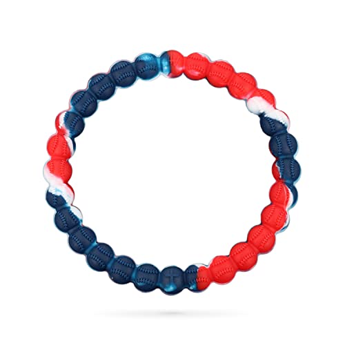 All In Faith Baseball Power Bracelet Red White and Blue Jewelry (Red White and Blue Large)