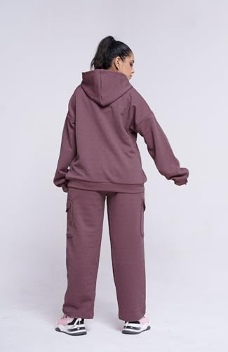 Image of GRECIILOOKS Co-ord Set for Women Stylish | Warm Hooded Hoodie & Pant Set | Winter Wear Womens Dress | Casual Travel & Loungewear Outfit | Oversized Loose Fit Winter Hoodie set