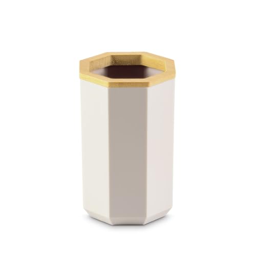 Image of Freelance Portofino ABS Bathroom Accessories Set of 5, Cappuccino - Liquid Handwash Soap Dispenser, Brush /Toothbrush Holder, Tumbler, Dish, Tray - Plastic Set for Wash Basin - Stronger Than Ceramic