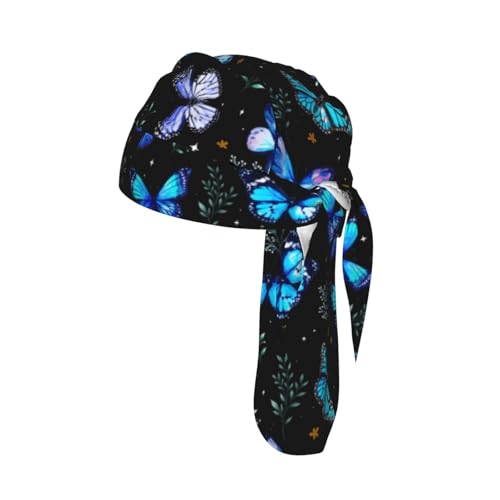 Butterflies Durag Wicking Helmet Liner Quick-Drying Cycling Cap Head Wrap Bandana Hats for Men and Women