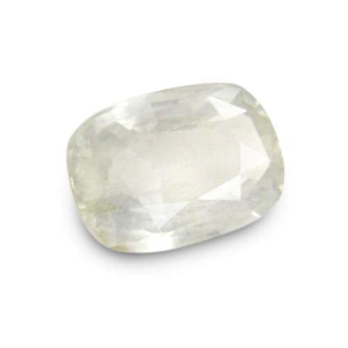 Saphir blanc naturel Pukhraj non chauffé 11,52 carats pour création de bague homme femme