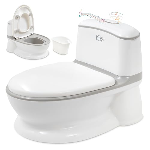 Interbaby Pot Bébé Toilette Musical avec Bruit de Chasse d’Eau | Pot Enfant WC Réaliste pour...