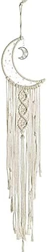 Goodern Handmade Moon Design Woven Cotton Boho Macrame Wall Hanging Home Decoration