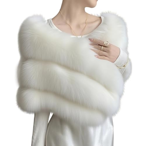 Faux Fur Shawl for Women, Fur Shawl forWinter Weddings Party and Evening Dresses