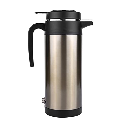 FairUo Kettles for Boiling Water, 1200Ml 12V/24V Heating Kettle Stainless Steel In-Car Kettles for Boiling Water with Cigarette Lighter Vehicular Travel Hot Water for Car Boil-Dry/24V