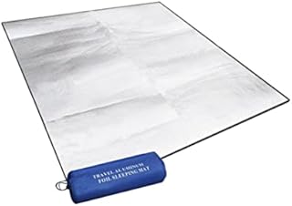 Ground Mat Camping Aluminum Sleeping Foam Mat 200 X 150 cm Insulating Thermal Waterproof Mat Foldable Double-Sided Tent Pad Ultralight Floor Mat of Aluminum Foil