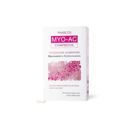 PHARCOS® Myo-Ac Compresse 30 compresse - Integratore alimentare a base di Myo-inositolo e D-chiro-inositolo per il trattamento dell'acne
