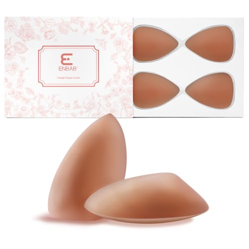 Image of ENBAB Nipple Covers for Women, 6 Pairs Seamless No-Show Pasties, Sticky Bra | 50x Reusable,Hypoallergenic Medical-Grade Silicone, Comfort,Wedding Bridal Veils-Bridal Dresses& Formal Gowns,Sweat-Proof