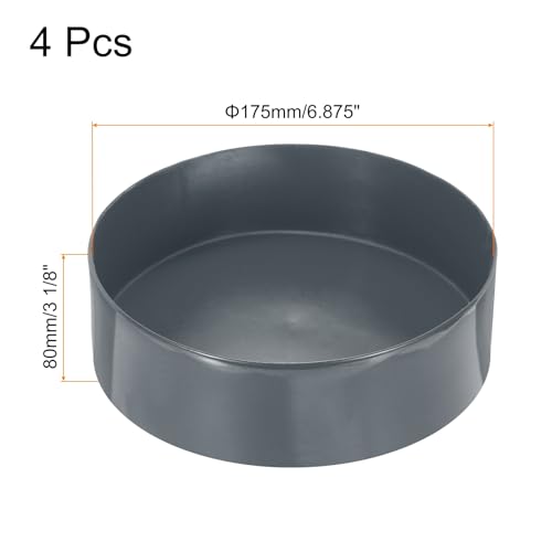 Image of uxcell 4pcs Rubber End Caps 175mm(6 7 /8 Inch) ID x 80mm(3 1 /8 Inch) H Vinyl Round End Cap Cover Screw Thread Protectors Dark Grey