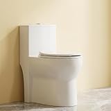 One Piece Toilet with 17' ADA Height, Round Bowl Design, Soft Closing PP Toilet Cover, Easy Clean Surface, Water Efficient Flush