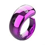 WIIYENA Tasbih impermeable para anillo con tamaños ajustables, contador de pantalla LED, carga inalámbrica, alertas diarias de tiempo de oración negro (violeta oscuro)