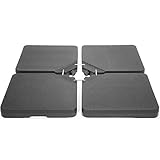 Barton 4 soportes de base para sombrilla de alta resistencia, soporte para sombrilla de patio, base cuadrada, relleno con agua o arena (negro)