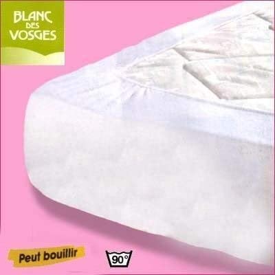 Blanc des Vosges Protège Matelas 160/200 Bonnet 40 CM - Molleton 100% Coton
