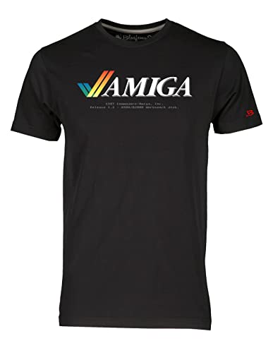 Blasfemus Camiseta de hombre Commodore Amiga años 80 Vintage Nerd, Negro , L
