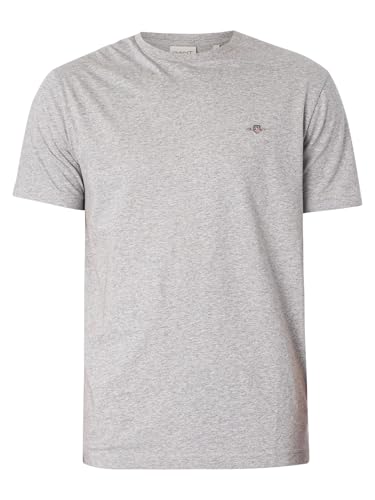 GANT Herren Reg Archive Shield T-shirt T Shirt, Grey Melange, L EU – Ansicht 5