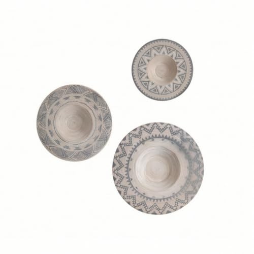Plato tejido colgante tribal para decorar paredes de cafeterías