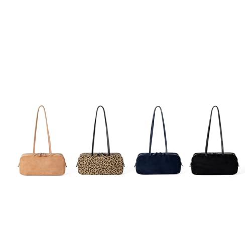 Sac à main en daim véritable texture douce finitions rétro