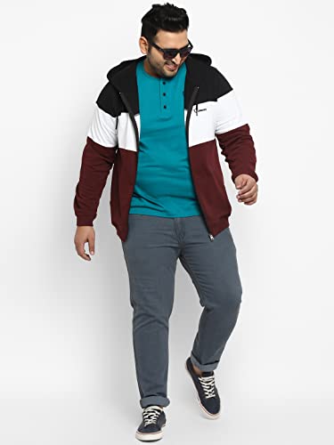 Image of Urbano Plus Men's Cotton Zippered Hooded Casual Winterwear Sweatshirt