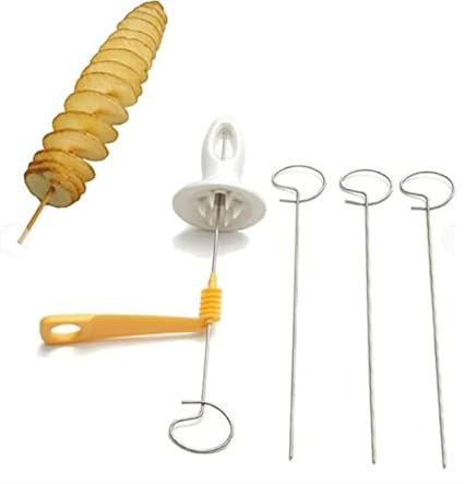 Attachh Stainless Steel Tornado Potato Slicer Potato Cutter Machine Twister Curly Spiral French Fry (Pack of 1).