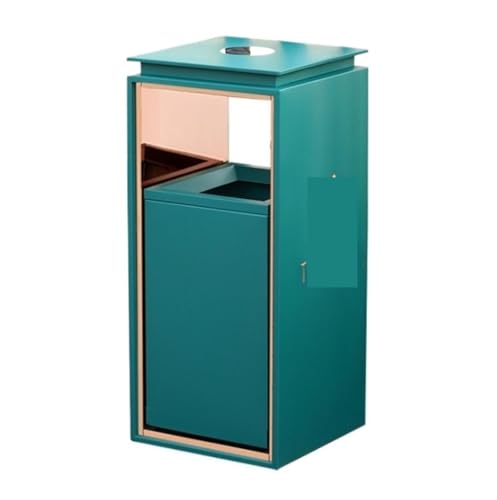 Commercial Outdoor Trash Can with Ashtray - Stainless Steel Hotel Lobby Garbage Bin for Elevator & Entrance - Durable Brown Vertical Waste Container