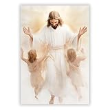 Druck-Palast Jesus Poster - Religiöses Bild - 30x40cm - Kunstdruck Poster - Kirchen Religiöse Räume - Aquarell Sanft Friedlich - Hochwertiger Druck - Wanddekoration ohne Rahmen für Gläubige