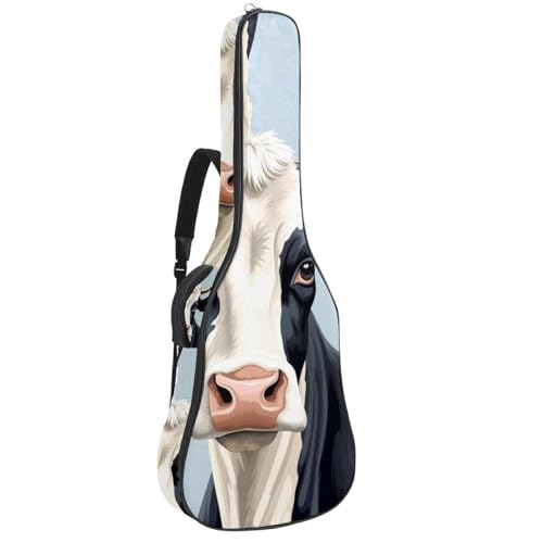 Sac pour guitare étanche grand format fini l'humidité étui imprimé vache multicolore