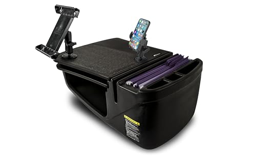 Image of AutoExec AE-GMCD-PI-PM-TAB-BT GripMaster Car Desk for Your Vehicle Workstation and Mobile Office, Black with 400 watt Power Inverter, Phone Mount and Tablet Mount | 400 Watt Power Inverter, Phone Mount, Tablet Mount, Vehicle Workstation and Mobile Office