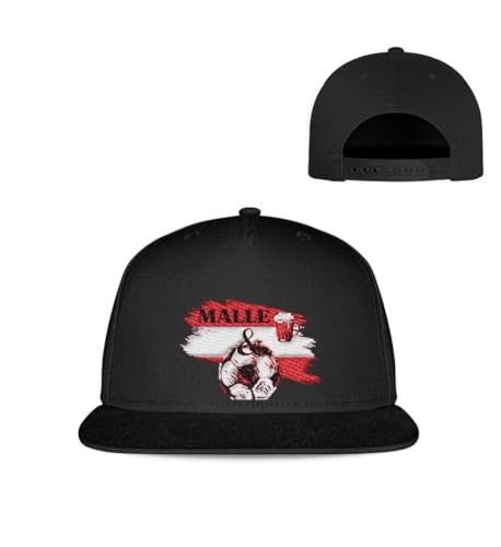Casquette de baseball noire avec broderie Bier & Football Autriche Majorque résistante