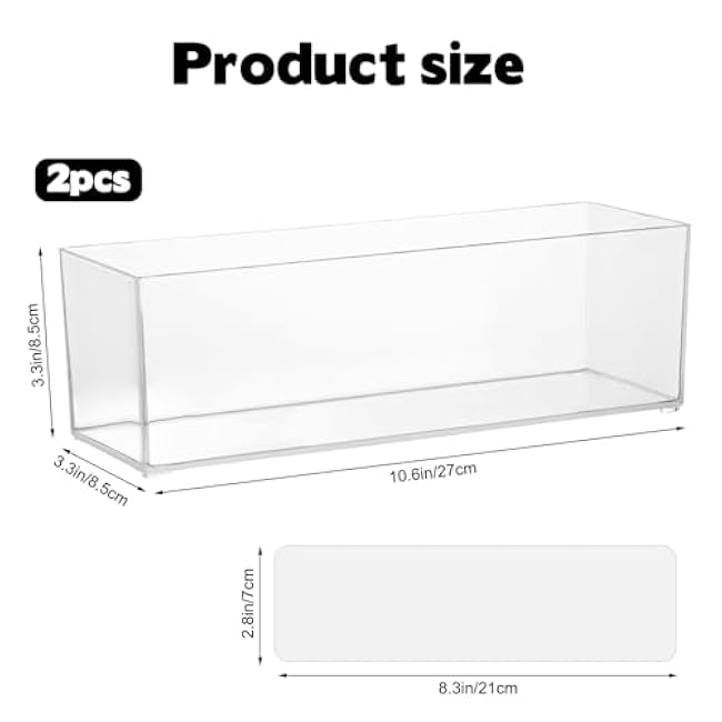 Rainmae 2 Pack Kitchen Cabinet Door Organizer, Wall Mounted Cabinet Door Plastic Storage Box Stackable Under Sink Lunchbox Lid Container with Adhesive Pad for Kitchen Bathroom Office Organization