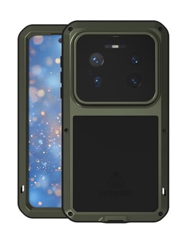 FONREST Full-Body Rugged Case for Huawei Mate 80 Pro Max 6.9'' Heavy Duty Metal Shock-Snow-Proof Aluminum Silicone Outdoor Protective Cover with Tempered Glass, Supports Wireless Charging (Green)