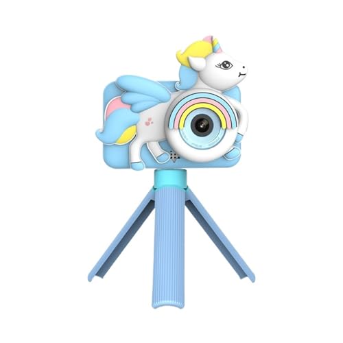 Mini Children's Camera Dual Camera Toy Protective Cover Stand Handheld Student Travel Cross-Border (Blue-Memory)