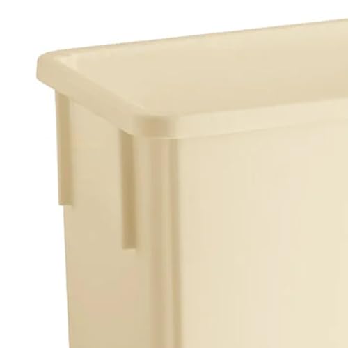 Caneca de basura cuadrada beige de plástico 23 galones miniatura 3