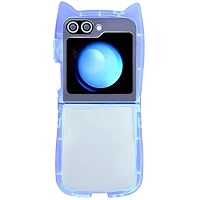 Amazon.co.jp: 猫耳 galaxy z flip6 flip5 クリア ケース 青 猫 ねこ