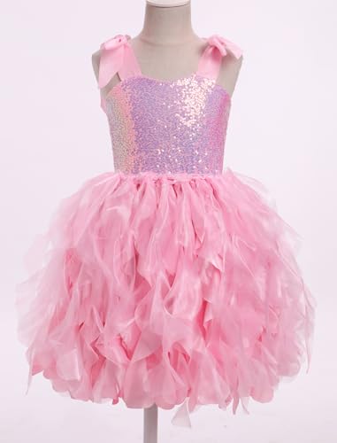 IBTOM CASTLE Birthday Dress for Girls Sequin Tulle Tutu Party Dress Sparkly Princess Wedding Guest Formal Pageant Ball Gown2