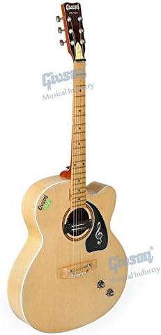 Givson S.B Creation Beech Wood Natural 6-Strings,Cut-A-Way Right-Handed,Acoustic Semi-Electric Guitar,with Touch Pickup,With Guitar Cover/Bag
