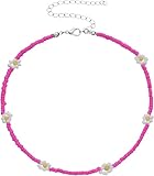Accesorios Plata De Ley Con Cuentas De Colores Para Mujer, Gargantilla Vintage Boho Daisy Bead Strand Short, Joyería De Cuentas De Arco Iris
