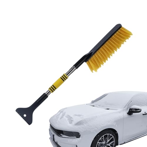 Generico Cepillo de nieve para coche | Herramienta de limpieza de vehículos de invierno extensible, rasqueta de hielo para cristales de coche – para conductores viajeros, camiones, RV, SUV, Berlinas
