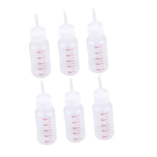 Milisten Portable 6pc Pet Bottle Set 50ml Nursing Feeding Bottles for Dogs Cats Rabbits More Easy Appetite Control