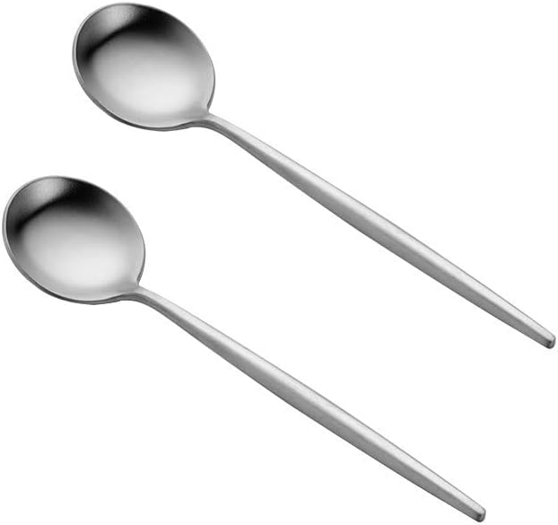 Spoon Table Spoons Frosted 304 Stainless Steel Spoon, for Home Kitchen Office Use, Durable Soup Spoon for Home, Kitchen Or Restaurant (4)