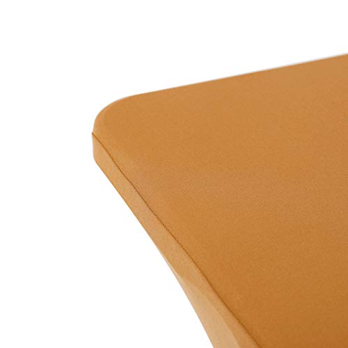 Image of Peomeise 2PCS 6FT Spandex Table Cover Rectangular Stretch Spandex Tablecloth (Gold,6FT)