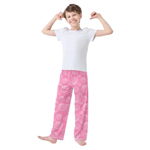 Boys' Pants White Line Contour Drawn Shell Long Bottoms Jogger Pants Elastic Waist Trousers with Pockets S-XL2