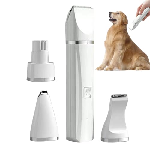 Qfdiwr Cortacésped Perro Aseo | Cortacésped Para Patas | Herramienta de Tamaño Eléctrica Inalámbrica 4 en 1 Silenciador con Tijeras y Cortacésped para Orejas, Ojos, Cara, , - imagen 8