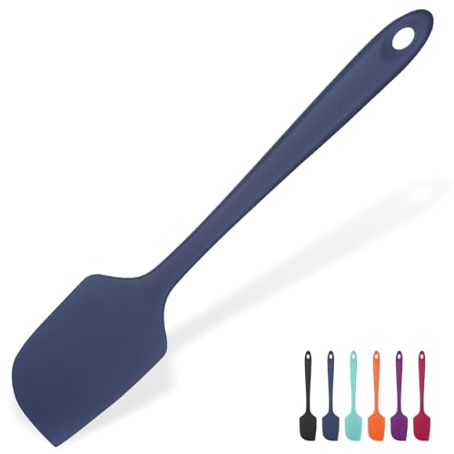 U-Taste Espátula de Silicona Grande: 315℃ Resistente al Calor Lengua Raspadora sin Costuras Flexible Antiadherente, Utensilio de Cocina para Hornear para Mezclar Remover Raspar(29 cm, Azul Medianoche)