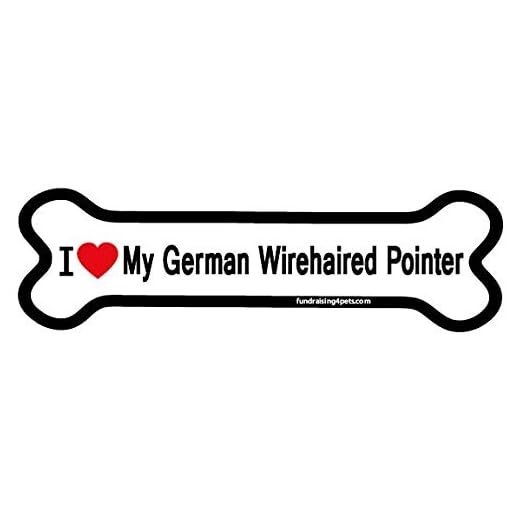 I Love My German Wirehaired Pointer Bone Magnet