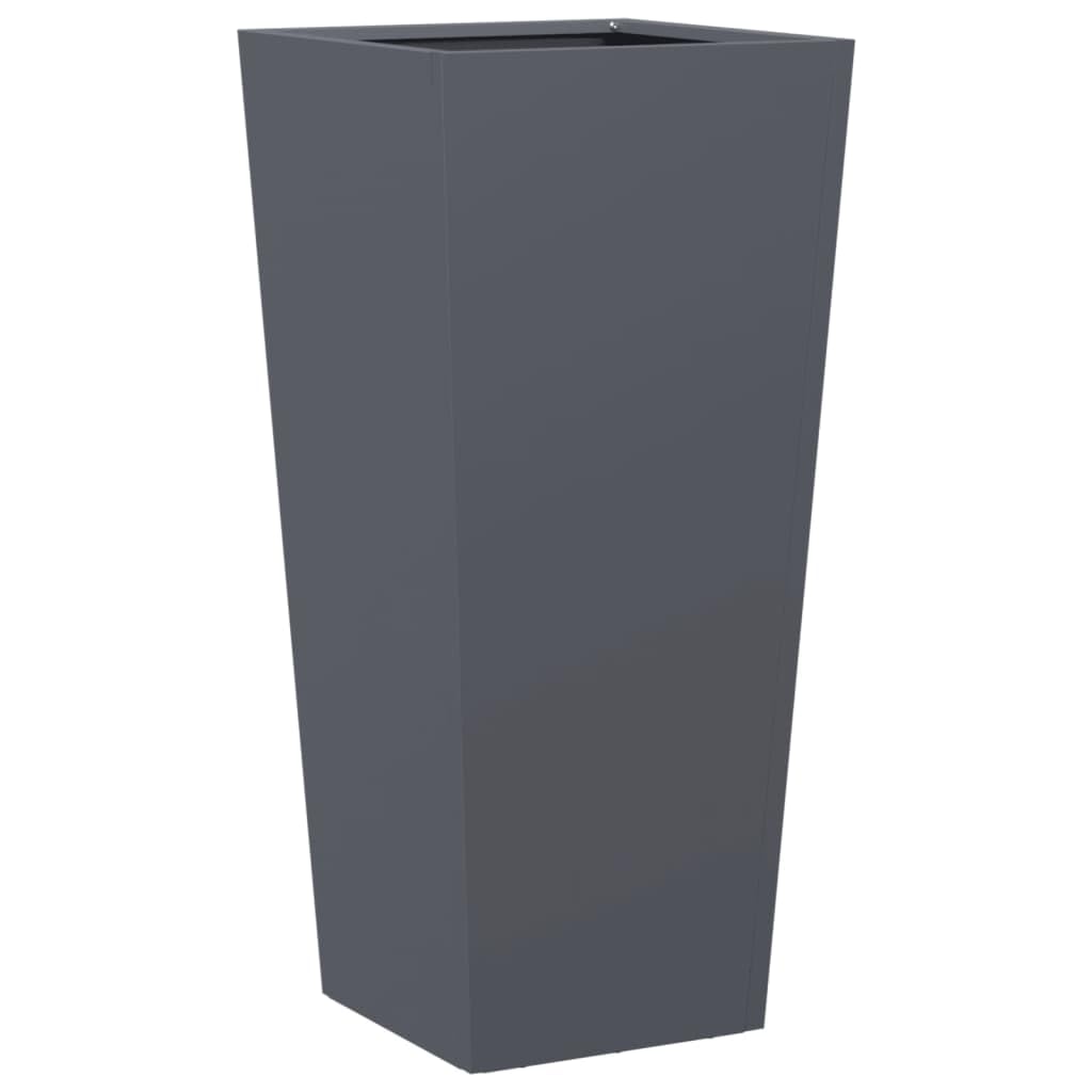 vidaXL Garden Planter, Plant Pot for Patio Balcony Terrace, Flower Pot for Flower Herb Plant, Outdoor Planter Box, Anthracite Steel