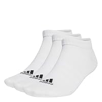 adidas Sportswear Thin and Light Low-Cut Socks 3 Pack, White/Black, Medium
