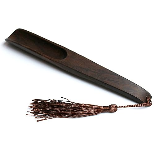 1Pcs Wooden Loose Tea Scoop with Tassel Long Handle Tea Scoop Shovel Spoon Chinese Tea Ceremony Accessories for Tea Room Home Office Use