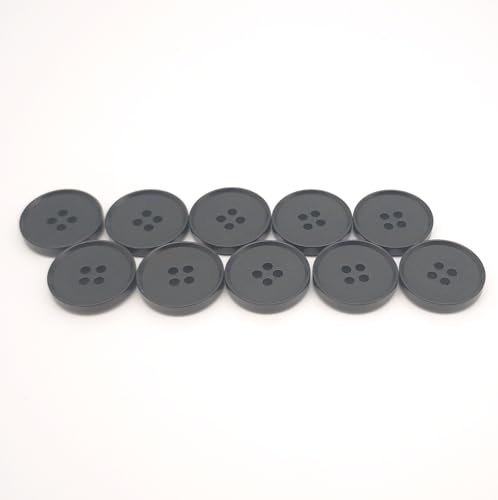 10 Packs 20mm Natural Corozo Nut Buttons, Pure Black Round 4-Hole Buttons for Suits, Sweaters, Cardigans, Knitwear, Coats and DIY Crafting (Vintage Style)