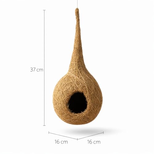 Image of Xtore Nestique Hanging Fiber Planter | Handwoven Cocoon-Style Plant Holder for Balcony & Indoor Decor - (Natural, 1 Piece)