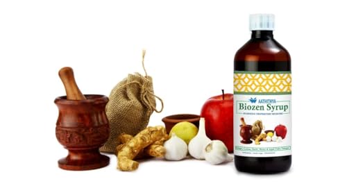 Image of Aathithya Herbal Biozen Syrup, Ayurvedic Medicine with Ginger, Lemon, Garlic, Honey and Apple Cider (200ml)